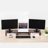 Dual Monitor Stativ Riser, 3 hyllskärm Stativ med justerbar längd och vinkel, skrivbordsläge