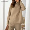 highneck oversize green Sweater Pullover Women Autumn winter Casual long Sleeve cashmere bigsize Chic Jumpers top 210914