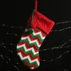 Décorations de Noël tricot bas de Noël renne flocon de neige rayure bonbons chaussettes sac enfants sacs cadeaux JJB11115