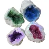 800g Titanio Rivestito Split Druzy Drusy Quarzo Drusa Agata Wish Cave Cristallo Geode Minerale Roccia Pietra preziosa Esemplare Pietra curativa naturale Grezza