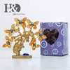 H&D Resin Elephant Butterfly Tree Figurine Lucky Blue Evil Eye for Money Protection Wealth Good Luck Xmas Gift Home Decor 211101