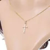 Mode kvinnliga kors pendlar guld silver färg kristall Jesus kors hänge halsband smycken för män / kvinnor grossist ny 2021 G1206