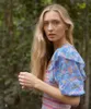 Boho вдохновил смешанные цветочные принты Ruffled Party Dress Puff Weep Square шеи ударили сексуальные окладыши платье мини шикарное летнее платье 210630