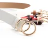 Riemen zachte faux lederen dubbele ring gesp vintage decoratief casual strakker alle match lichtgewicht lange lange dames riem modeband