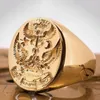 Cluster-Ringe Huitan Kreatives Siegel für Männer/Frauen Gravierter Unisex-Ring Persönlichkeit Partyzubehör weiblich/männlich Modeschmuck Geschenk