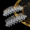 ASNORA Crystal Bridal Leaf Hair Comb Girl Zirconia Jewelry Wedding Hair Accessories Bridesmaid Accessories X0625