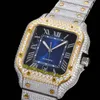 2022 TWF SA0013 Paved Diamonds ETA A2824 Automatic Mens Watch Roman Blue Dial Fully Iced Out Diamond Case Quick Switch Steel Bracelet Super Edition eternity Watches