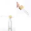 10ml 15ml 20ml 30ml 50ml Frosted Glass Dropper Bottle Empty Cosmetics Jar for Essential Oil with Imitated Bamboo Lids