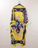 Abbigliamento etnico Kuwait Esclusivo Abito da seta reale Dress Lunghezza: 130 cm Busto: 130 cm 2021 Stampa di moda Dashiki Dashiki Delle Donne Abito lungo / Abito Kaftan