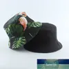 Ny mode sommar kokosnöt träd blomma tryckta fiskare kepsar panama bucket hatt reversibel gorro pescador män kvinnor fabrik pris expert design kvalitet senast