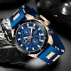 2021 Lige New Fashion Mens Zegarki Top Marka Luksusowy Silikonowy Sport Watch Mężczyźni Kwarcowy Daktyl Zegar Wodoodporny Wristwatch Chronograph X0625