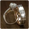 anillos de oro promesa parejas conjunto
