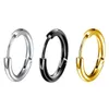 Oro Argento Nero Acciaio al titanio anallergico Uomo Donna Orecchini a cerchio Huggie Hoop Piercing alla cartilagine 3 colori