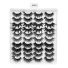 20 Paare / Set 6D flaumige falsche Wimpern 20mm Baumwollband Dramatische Band Wispy Fake Full Strip Wimpern