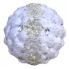 Dekorativa blommor Lyxig vacker bröllop Bouquet Hortensia Elegant Pearl Bride Bridesmaid Crystal Sparkle