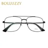 Mode solglasögon ramar fyrkantiga glasinna glasögon ram för män receptglasögon optisk vintage dubbel bridge överdimensionerad ögonmetallgol