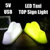 14.5 "autocollant bricolage LED voiture autocollants puissance décalcomanies éclairer pointe TAXI avec interrupteur poussoir USB cabine pour les conducteurs de voiture