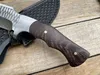 Dragon Scales Dritto Coltello a lama fissa D2 Lama in acciaio + Ala di pollo Manico in legno Caccia tattica EDC Strumento di sopravvivenza Coltelli a3865