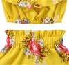 Toddler Baby Girl Clothes Yellow Floral Ruffled Strap Tops Vest Shorts Bottoms Summer Outfits Beach Clothing Set 341 Y2