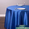 Toalha de mesa redonda Tabela de cetim Christmas Tablecloths Royal Blue Inoverlay para festa de casamento Banquete de