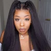 Yaki Rak Lace Front Wig Peruvian simulering Mänskliga hår syntetiska peruker för svarta kvinnor med babyhair