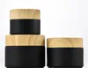 10g 30g 50g Black Grosting Cream Bottle Cosmetic Gloute Bottes Bottes avec couvercle de grain en bois