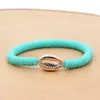 Летний пляж Heishi Stretch Polymer Clay Disc Bead Electoy Shell Braclets на продажу