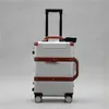 portare avanti Borsa da viaggio per andare all'estero goy Valigia con ruote marca famosa Spinner capacità Trolley Valigia con motivo decorativo Francese Europa lettera bianca lato argento2