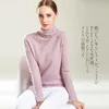 Damskie Swetry Turtleneck Cashmere Bawełna Mieszanka Openwork Carve Sweter Kobiety 2021 Jesień Zimowy Jumper Sweter Robe Pull Femme Pullover