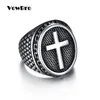 Cluster Rings Vowbro 2021 Steel Titanium Red Armor Shield Knight Templar Crusade Cross Ring Medieval Signet Retro Vintage Storlek 8 9 10 11