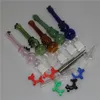 Hookah Nectar Pipe Collectors kits with 14mm quartz Tip metal nail tips Multicolor oil rigs glass bong pipe