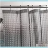 Curtains Aessories Home & Gardenhappy Tree Peva Translucence Waterproof Shower Thicken Plastic Bathroom Curtain Water Cube 3D Bath Curtain.
