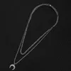 Chokers Stainless Steel Figaro Chain Moon Choker Necklaces For Women Girls Half Pendant Jewelry Morr22