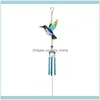 Patio, Lawn Home & Gardenmetal Painted Bird Dragonfly Multi Tubes Wind Chimes For Outside Decoration Tuned Elegant Decor Soothing Melodic Ga
