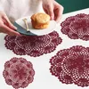 매트 패드 절연 꽃 패턴 장식 Doilies 크로 셰 뜨개질 코스터 컵 레스토랑