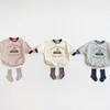 Autunno neonato orso stampa tuta cartone animato ragazzi ragazze tuta manica lunga cotone morbido vestiti per bambina 210309