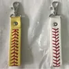 Charm Armband Baseball Softball Seamed Läder Nyckel Kedja för Car Bag Purse Tillbehör Gåvor