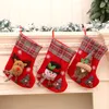 Middelgrote grootte Christmas Stocking Gift Candy Bag Noel Home Decoraties met Bells Navidad Sok Xmas Tree Decor