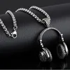 Ожерелье с подвеской в виде наушников DJ, длинная цепочка для мужчин и женщин, ювелирные изделия в стиле хип-хоп, ожерелье с гарнитурой в стиле рок, мужской подарок S110