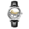 Classique militaire creux cadran montre de luxe suisse hommes automatique mécanique Tourbillon fond transparent plongée en acier inoxydable Brands265E