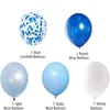 Decoração de festa 15pcs Balão azul claro Conjunto de balão de bebê Combin