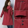 Trench Coats Feminino Plus Size 4XL Primavera Feminino Casaco Longo 2022 Outono Casual Solto Jaqueta Vento Feminino Com Capuz Feminino Fino Quebra-vento