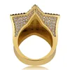Wedding Rings Aitiei Iced Out Super Star för män Kvinnor Micro Paved Gold Silver Färg Finish Cubic Zircon Charm Hip Hop Smycken Ring