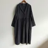 Damskie płaszcze Damskie Kobiety Luźna Pościel Długi Płaszcz Znosić Ladies Vintage Flax Kobiet Topcoat Wiosna Jesień