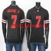 NCAA Ohio State Buckeyes Maillots 1 Fields Jersey 2 Dobbins 7 Haskins Jr Blanc Noir Rouge Maillot de football universitaire pour hommes cousu 150TH