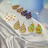 Dangle & Chandelier Earrings Jewelry High Quality Sunflower Printed Faux Leather Teardrop Colorf Layered Flower Pattern Water Drop Creative