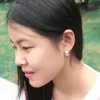 100% 925 Sterling Silver Stud Simple Geometric Earrings for Women Fashion Accessories Jewelry