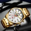 Curren Relogio Masculino Herrenuhren Top-Marke Luxus Chronograph Männlich Gold Armbanduhren Edelstahl Goldene Uhr Männer 210527
