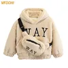 VFOCHI Boy Girl Sweatshirts with Bag Winter Wool Thick Children Hooded Long Sleeves Sweatshirt Unisex Warm Girls 211110