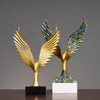 Eagle Wings Abstract Resin Figurines Living Room Decoration Model Crafts Gold Ornament Office Decor Wedding Gifts Handcrafts T200617